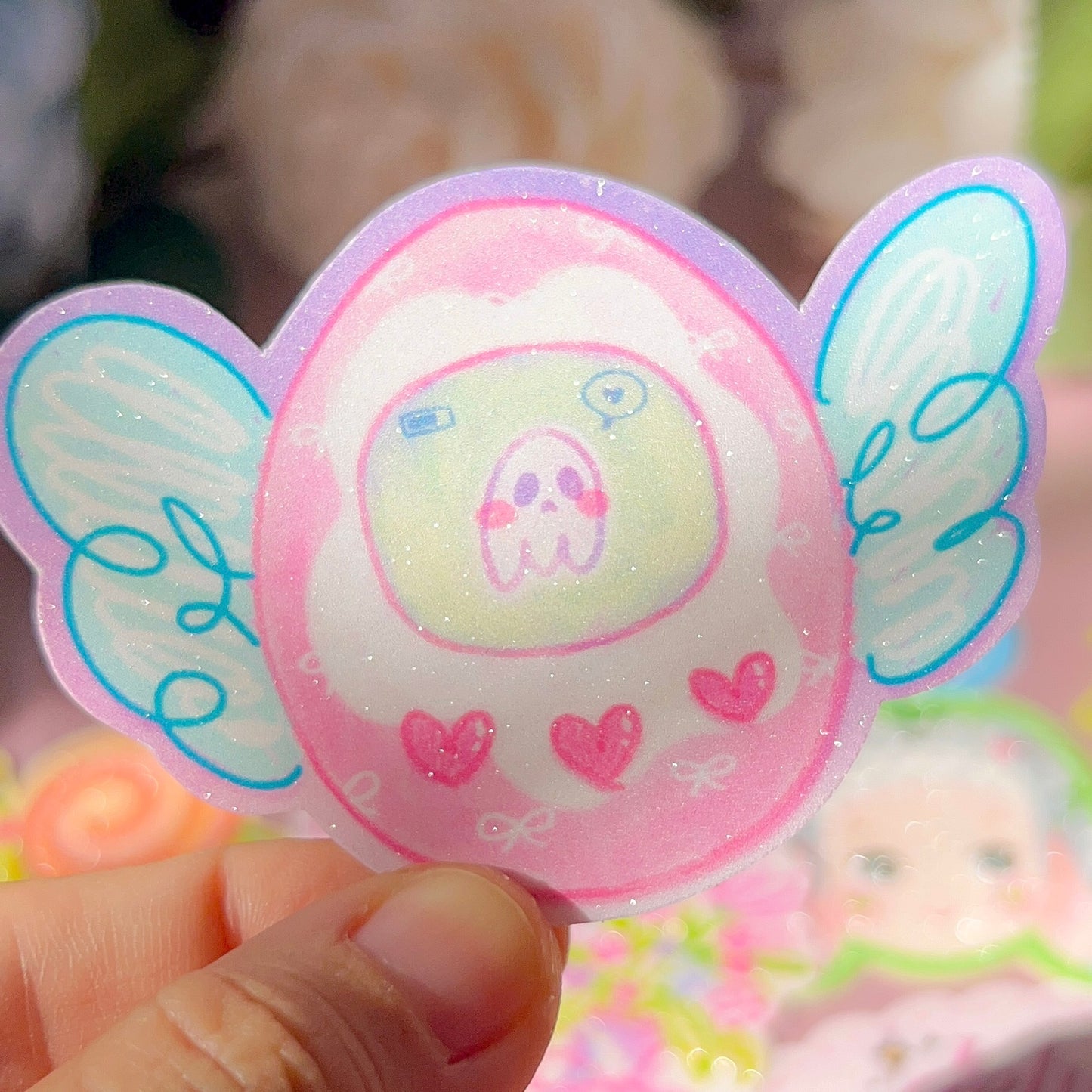 。゚ᨳ ❛ tamaghostie ❜ vinyl sticker ♡ ˚⋆ 𐙚