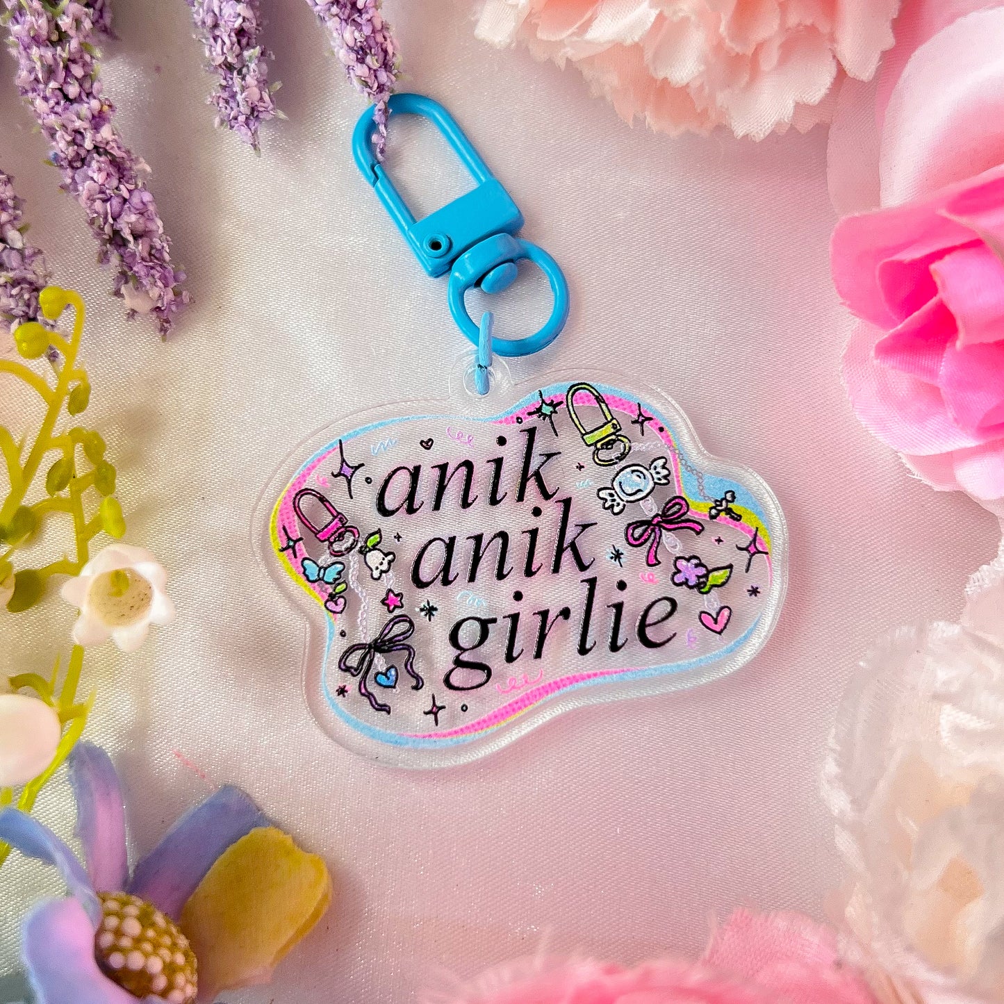 。゚ᨳ ❛ anik anik girlie ❜ acrylic keychain ♡ ˚⋆ 𐙚