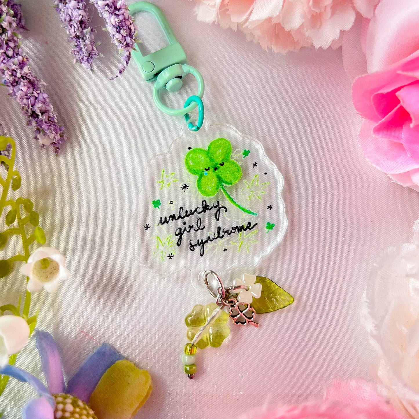 。゚ᨳ ❛ unlucky girl syndrome ❜ acrylic keychain ♡ ˚⋆ 𐙚
