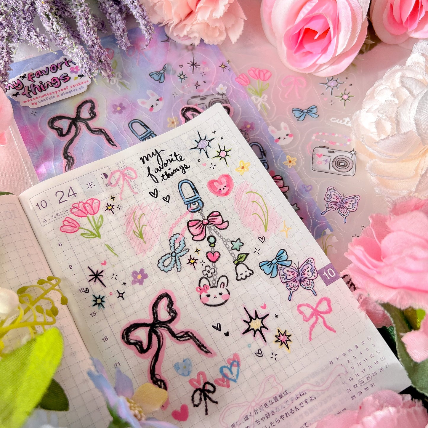 。゚ᨳ ❛ my favorite things ❜ clear sticker sheet ♡ ˚⋆ 𐙚