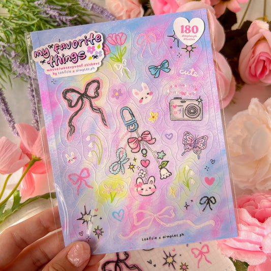 。゚ᨳ   ❛ my favorite things ❜ clear sticker sheet ♡ ˚⋆ 𐙚
