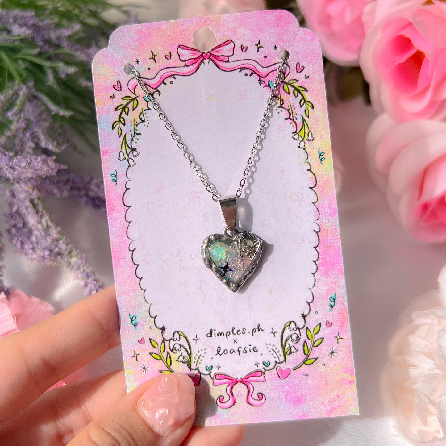 。゚ᨳ ❛ silver heart necklaces ❜ handmade accessories ♡ ˚⋆ 𐙚