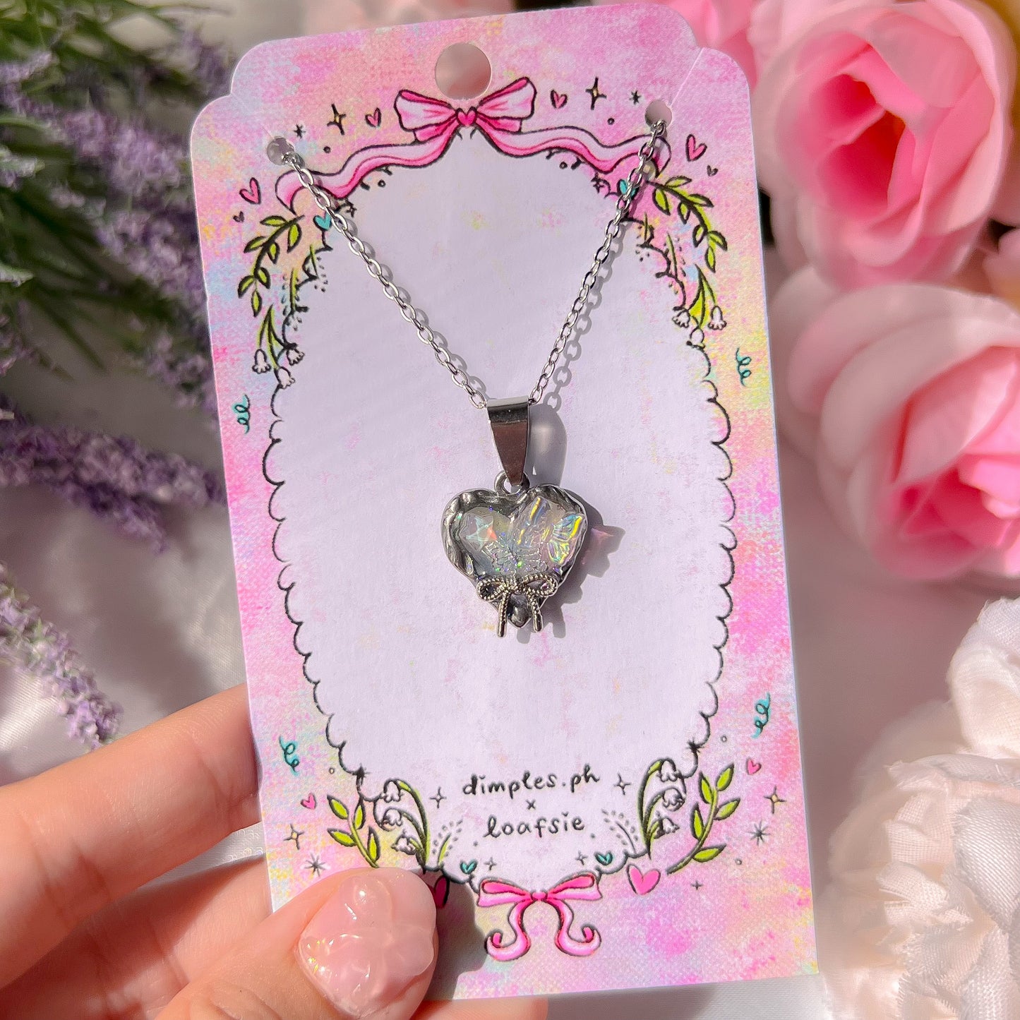 。゚ᨳ ❛ silver heart necklaces ❜ handmade accessories ♡ ˚⋆ 𐙚