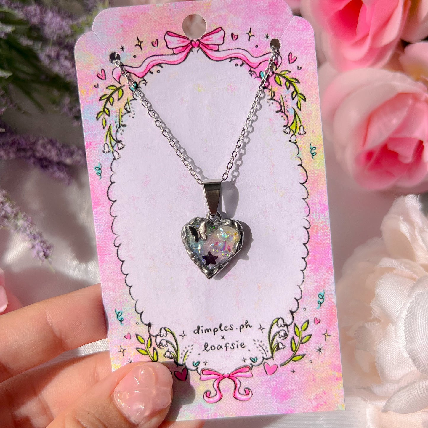 。゚ᨳ ❛ silver heart necklaces ❜ handmade accessories ♡ ˚⋆ 𐙚