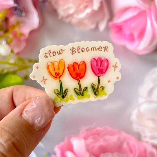 。゚ᨳ   ❛ slow bloomer ❜ vinyl sticker ♡ ˚⋆ 𐙚