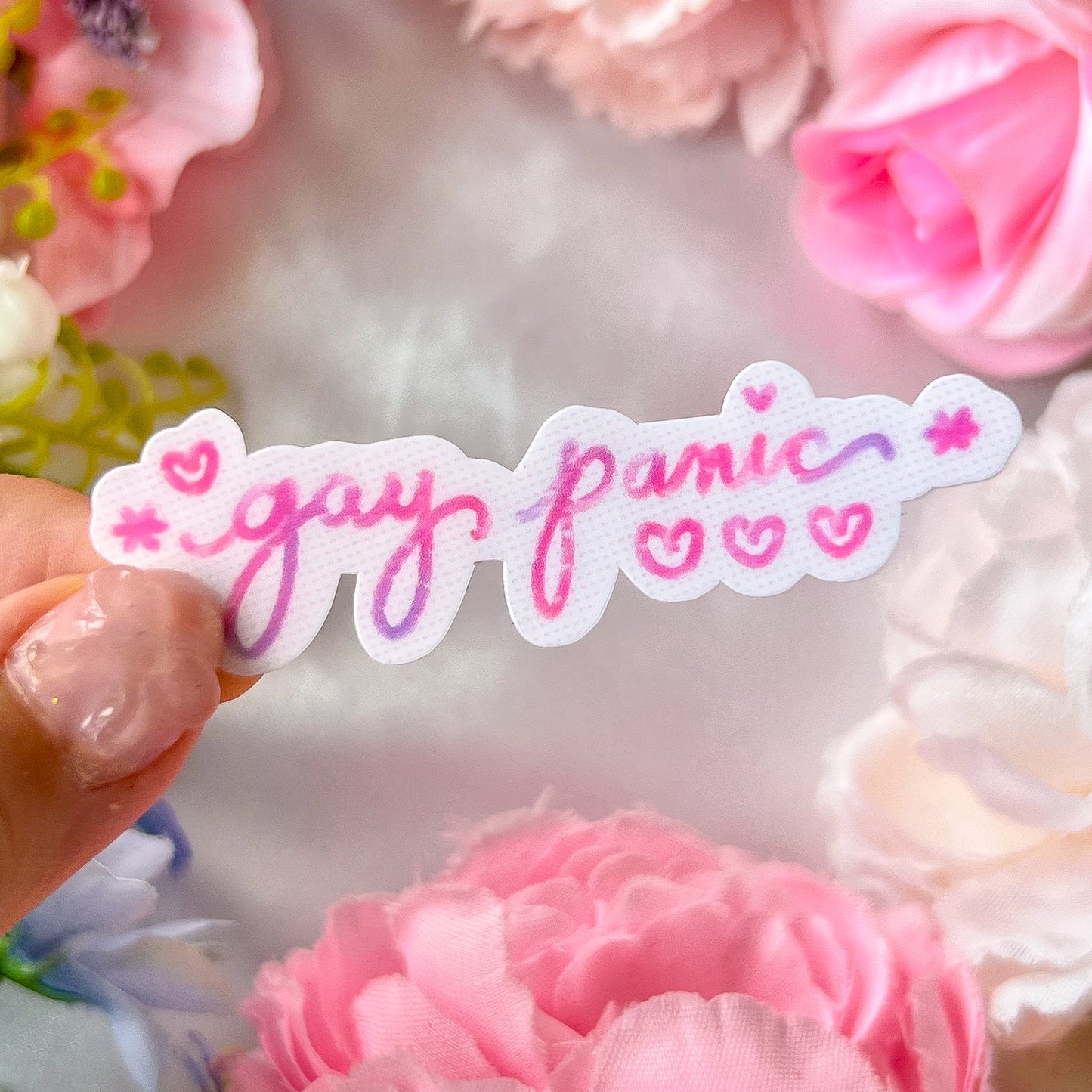 。゚ᨳ ❛ gay panic ❜ vinyl sticker ♡ ˚⋆ 𐙚