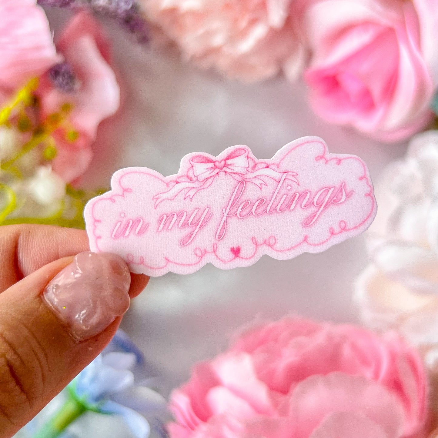 。゚ᨳ ❛ in my feelings ❜ vinyl sticker ♡ ˚⋆ 𐙚