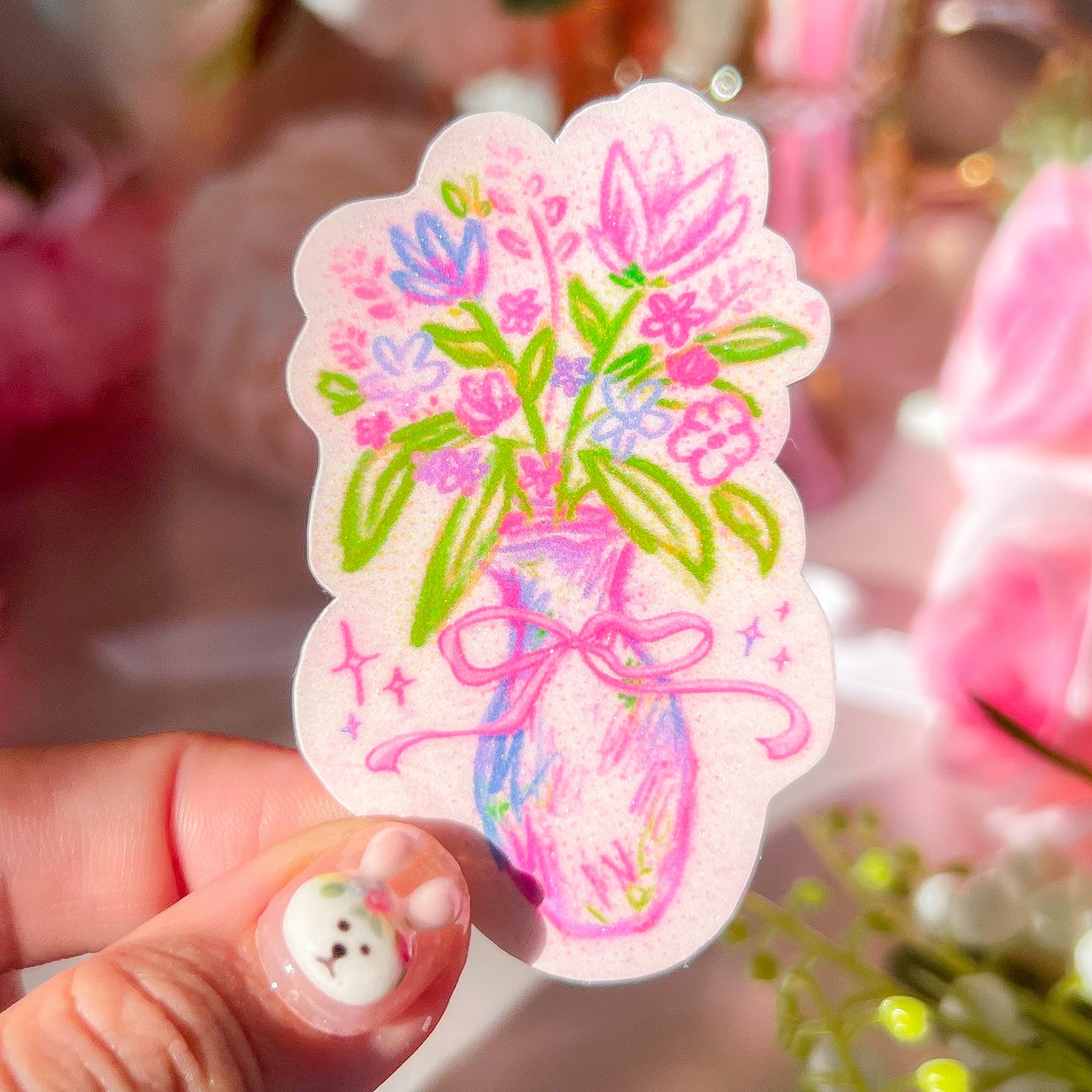 。゚ᨳ ❛ lilac vase ❜ vinyl sticker ♡ ˚⋆ 𐙚
