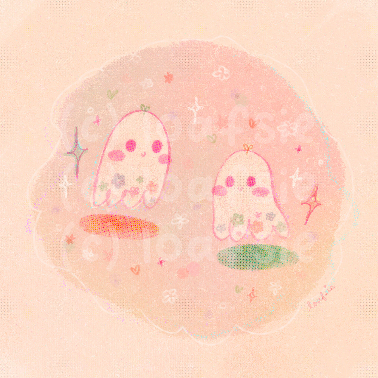 。゚ᨳ ❛ ghost sprouts ❜ art print ♡ ˚⋆ 𐙚