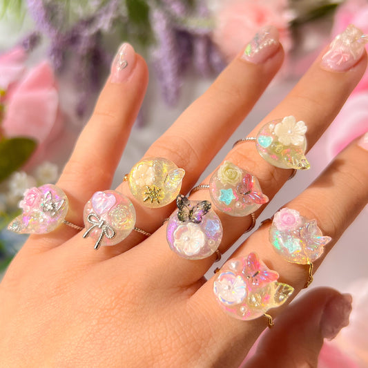 ｡ﾟᨳ   ❛ handmade fairy rings ❜ ♡ ˚⋆ 𐙚