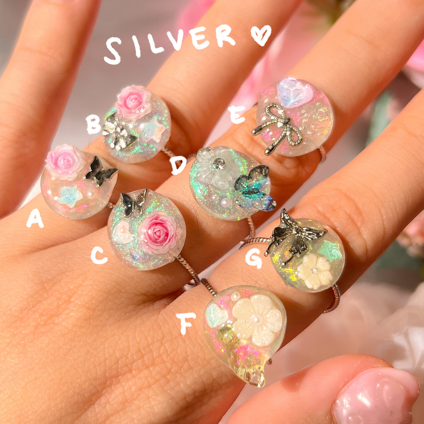 ｡ﾟᨳ   ❛ handmade fairy rings ❜ ♡ ˚⋆ 𐙚