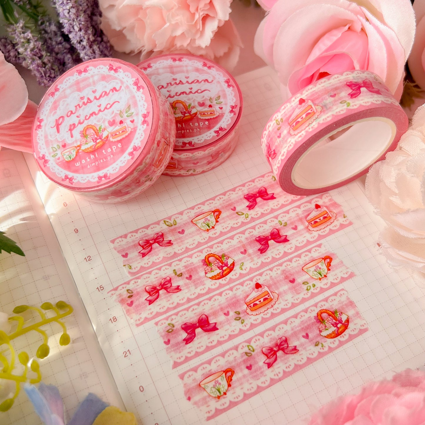 ｡ﾟᨳ   ❛ parisian picnic ❜ washi tape ♡ ˚⋆ 𐙚