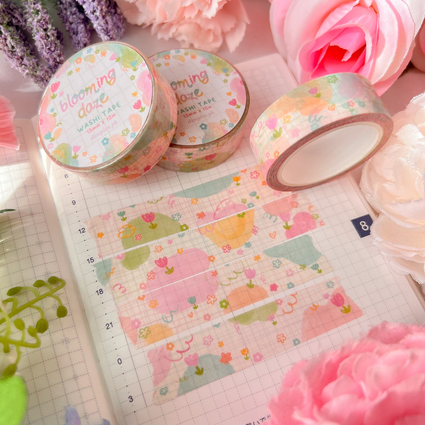 ｡ﾟᨳ   ❛ blooming daze ❜ washi tape ♡ ˚⋆ 𐙚