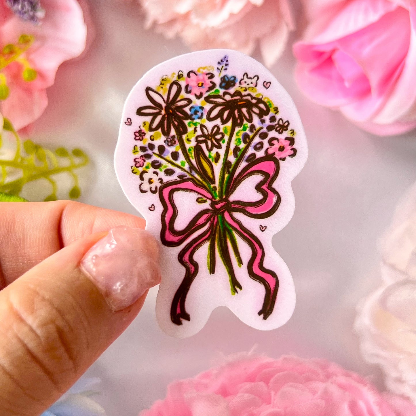 ｡ﾟᨳ   ❛ wildflower bouquet ❜ vinyl sticker ♡ ˚⋆ 𐙚