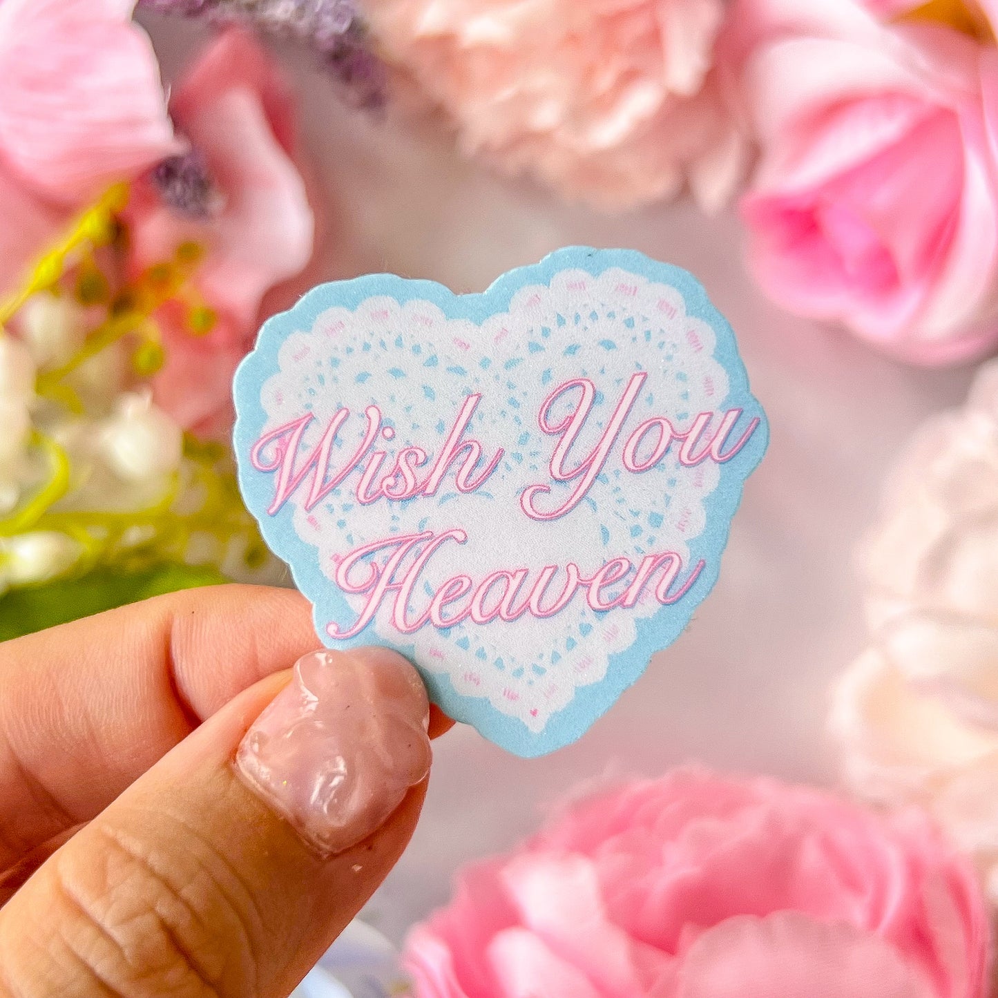 ｡ﾟᨳ   ❛ wish you heaven ❜ vinyl sticker ♡ ˚⋆ 𐙚